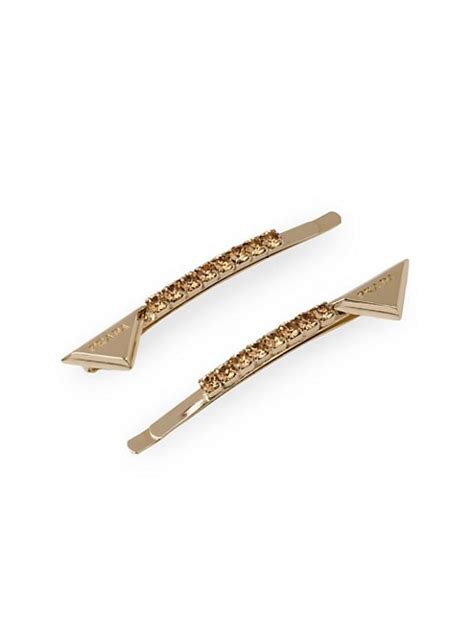 prada id clip saks|Shop Prada Embellished Brass Hair Clip .